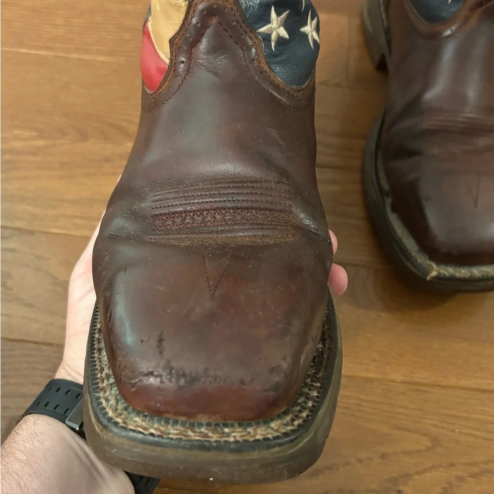 Durango USA Flag Steel Toe Work Boots Men’s 10 Brown Western